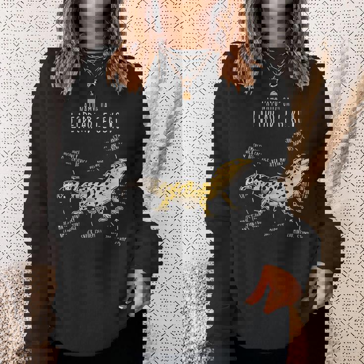 ヒョウゲッコの解剖学、面白いペット爬虫類トカゲ好き。 スウェットシャツ 彼女への贈り物