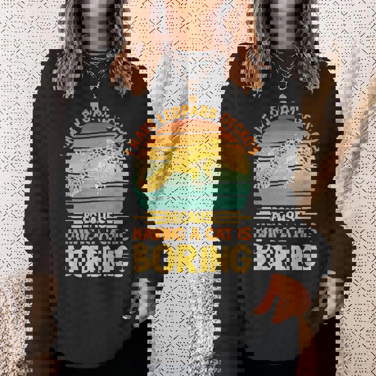 ヒョウモントカゲモドキ 爬虫類 小さな恐竜を飼っています スウェットシャツ 彼女への贈り物