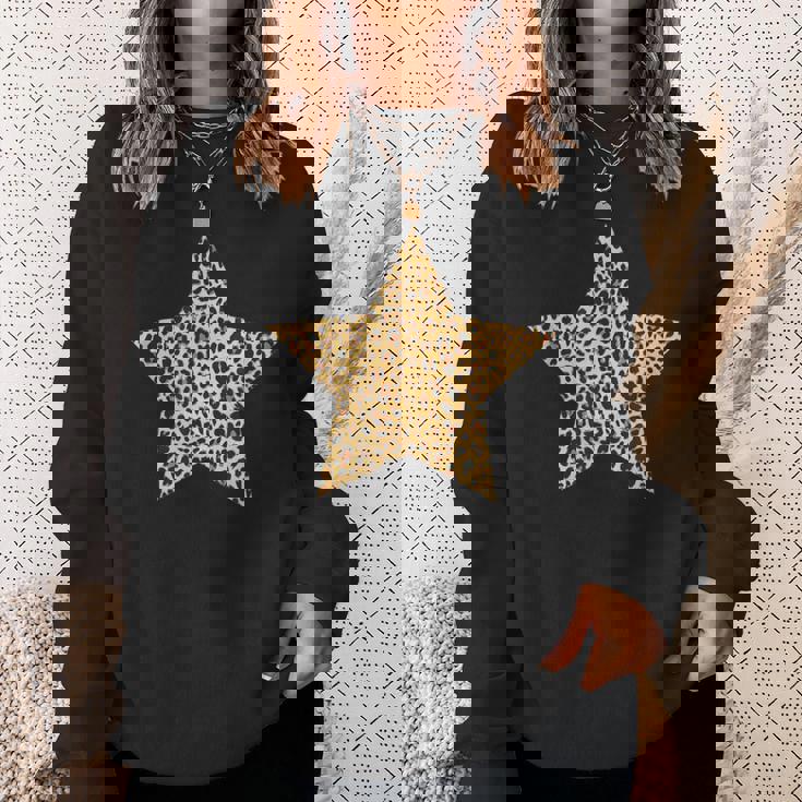 ヒョウ柄 アニマルプリント 星 スウェットシャツ 彼女への贈り物