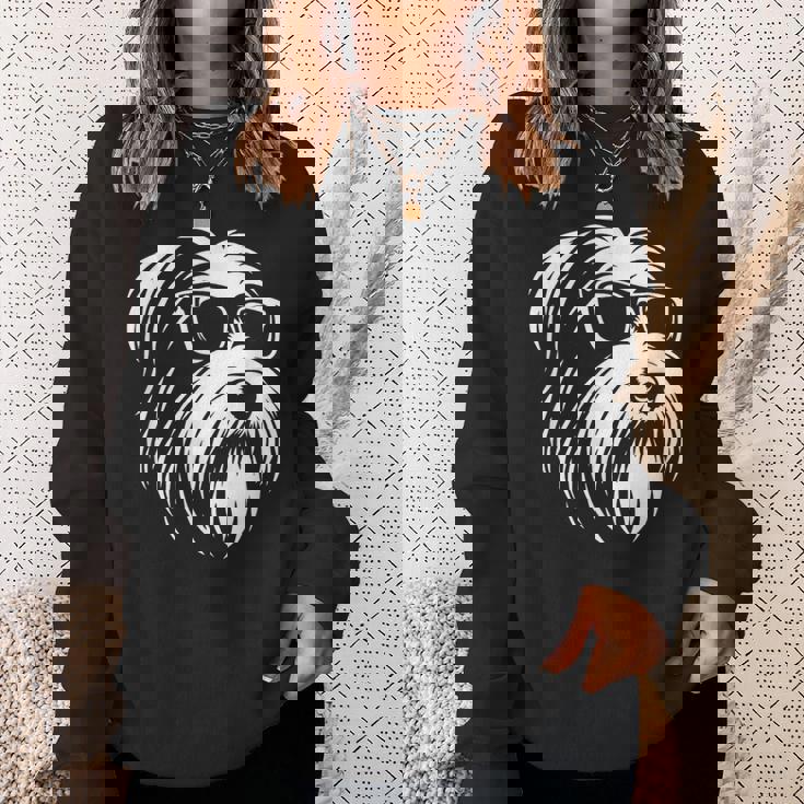 ビアデッド・コリー サングラス 犬 グラフィック デザイン スウェットシャツ 彼女への贈り物