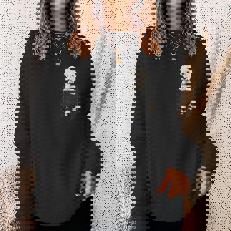 ビションフリーゼ愛好家のためのポケットに入った面白いビションフリーゼ スウェットシャツ 彼女への贈り物