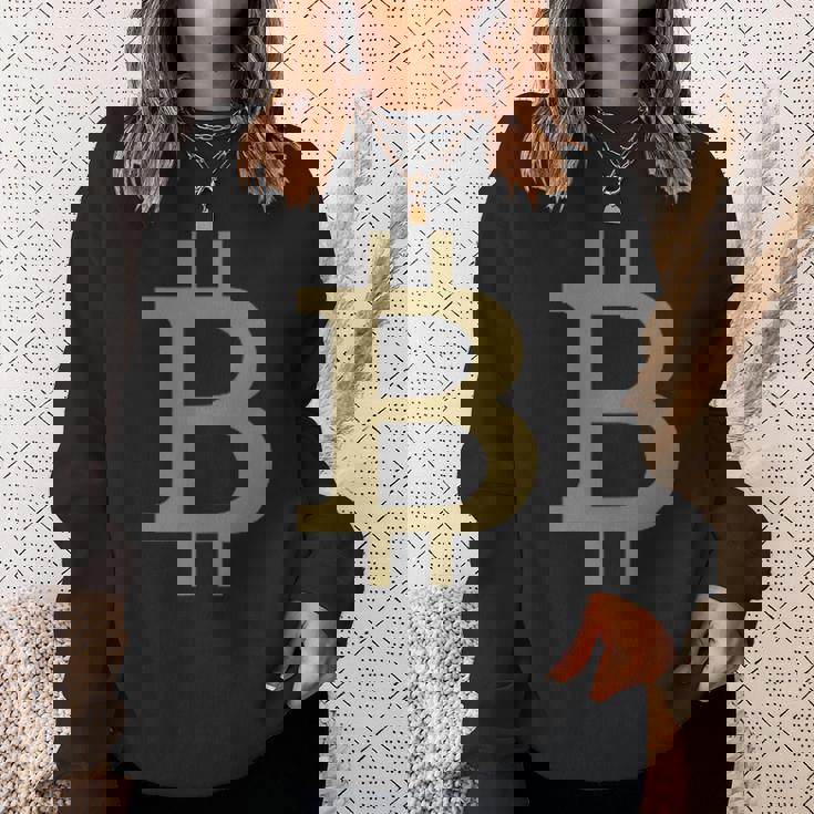 ビットコインシンボル ポケットデザイン ミニマリスト スウェットシャツ 彼女への贈り物