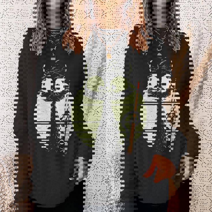 ビリヤード プール スヌーカー ビリヤードを持つ猫 かわいい子猫 スウェットシャツ 彼女への贈り物