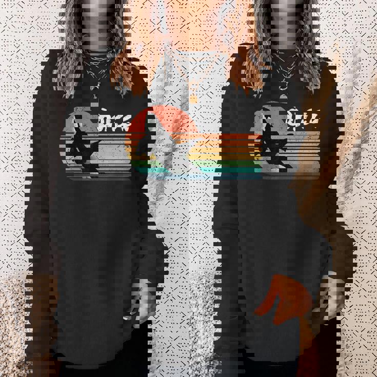 ビンテージ シャチ デザイン レトロ 美的 海 恋人 海 イルカ スウェットシャツ 彼女への贈り物