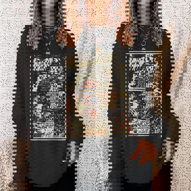 ビンテージホラーフェストポスターハロウィン映画オールドタイムホラー スウェットシャツ 彼女への贈り物