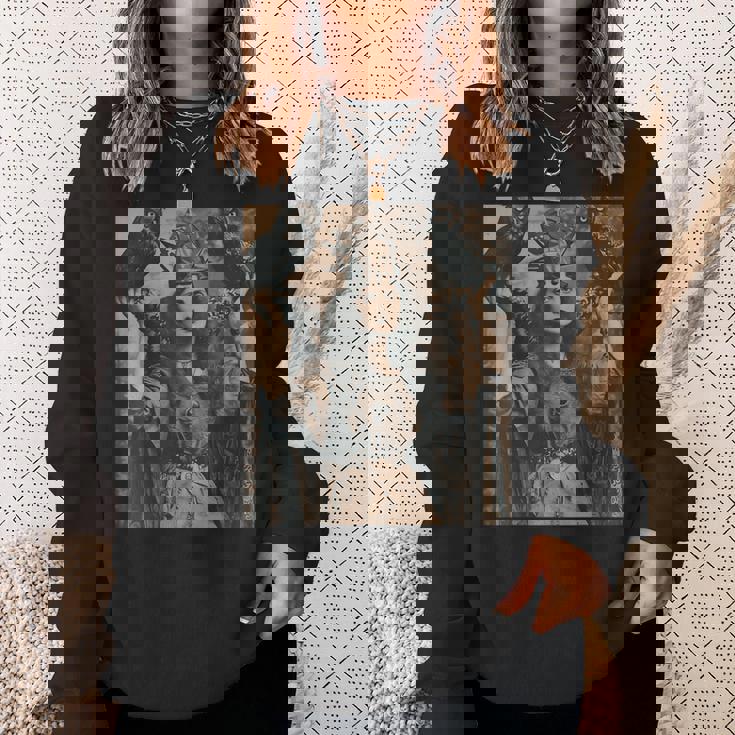 ビンテージ魔女魔女魔術師と猛禽フクロウ鳥ゴスゴシック。 スウェットシャツ 彼女への贈り物