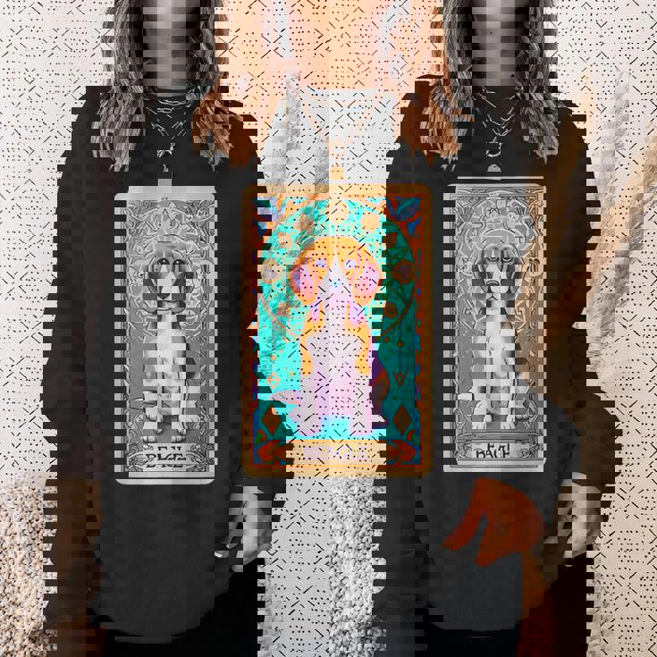 ビーグル 面白いtシャツ 犬 タロット カード かわいい メンズ 子供 おもしろ 服 グッズ ネタ スウェットシャツ 彼女への贈り物