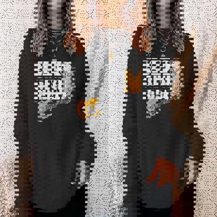 ビール ギター リピート ギター ベース ロックンロール ギタリスト向け スウェットシャツ 彼女への贈り物