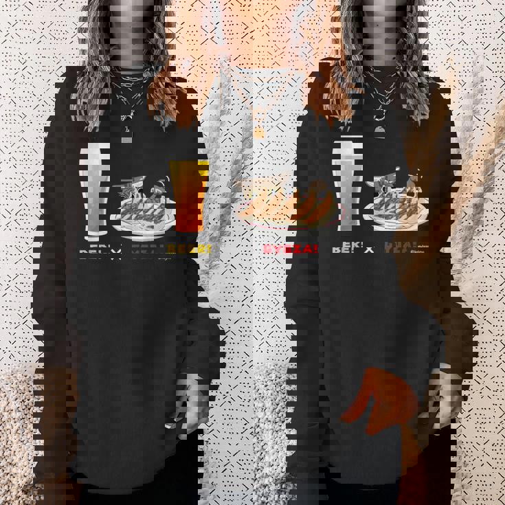 ビールとぎょうざとねこ ビール 餃子 猫 スウェットシャツ 彼女への贈り物