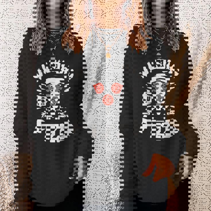 ピザのためにしゃがむ Willquat For Pizza スウェットシャツ 彼女への贈り物