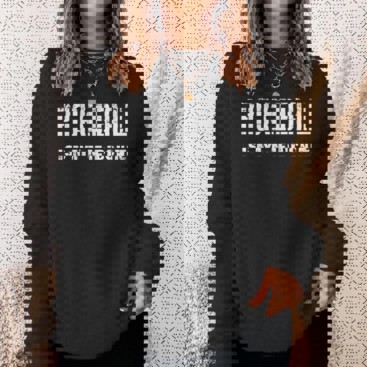 ピックルボールは私の薬 面白いピックルボール スウェットシャツ 彼女への贈り物