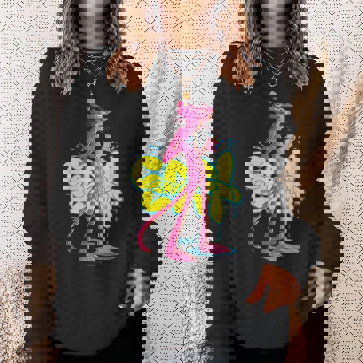 ピンクパンサー クールな猫 グラフィティ チョークアート スウェットシャツ 彼女への贈り物