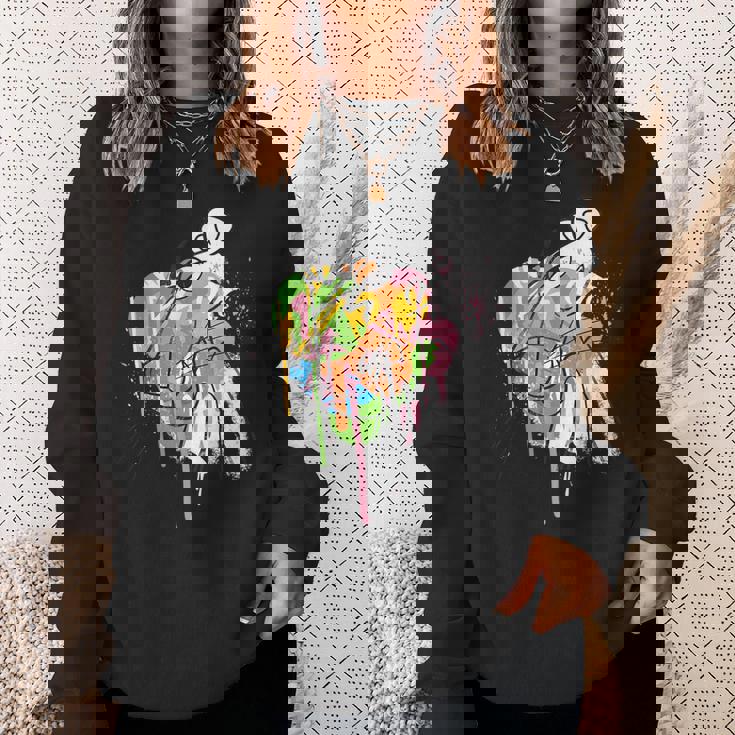 ピンクパンサー グラフィティ ブラック ラインアート スウェットシャツ 彼女への贈り物