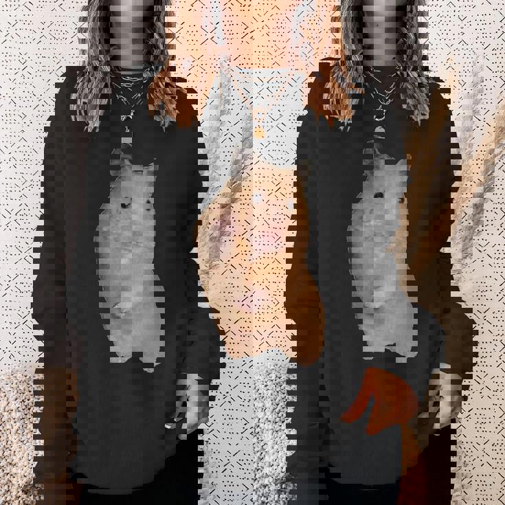 ピースサイン ハムスター ミーム スウェットシャツ 彼女への贈り物