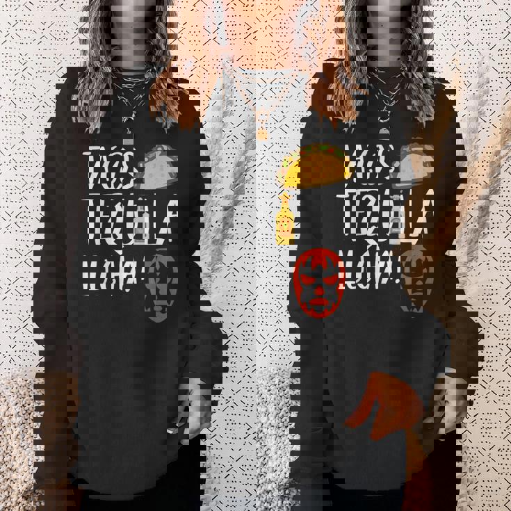 ファニー ルチャリブレ タコス テキーラ ルチャドールとファンへのギフト スウェットシャツ 彼女への贈り物