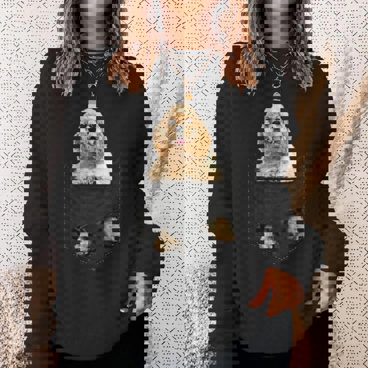 ファニーアメリカンコッカースパニエル ポケットに入った犬好き向け スウェットシャツ 彼女への贈り物