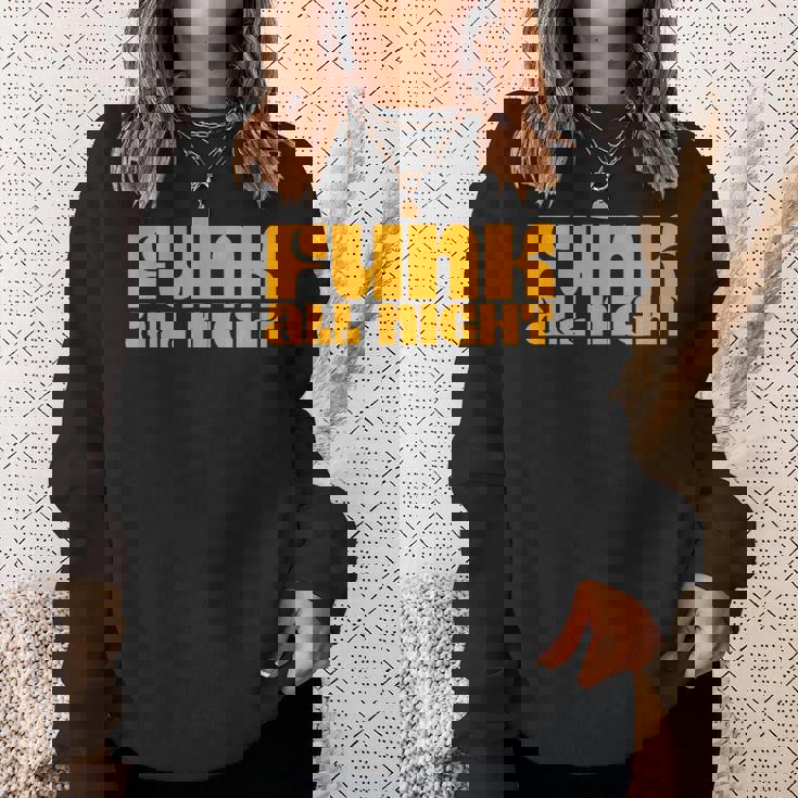 ファンク オールナイト 70年代 レトロ ソウル ファンク ディスコミュージック スウェットシャツ 彼女への贈り物