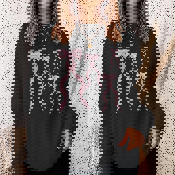 ファンシーピンクのリボンデザイン。 スウェットシャツ 彼女への贈り物