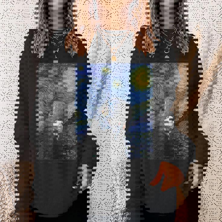 ファン・ゴッホの星月夜鳩のミームペインティング スウェットシャツ 彼女への贈り物