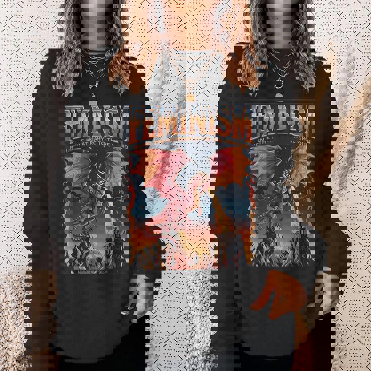 フェミニズム ドラゴン 家父長制を地面に燃やす フェミニスト スウェットシャツ 彼女への贈り物