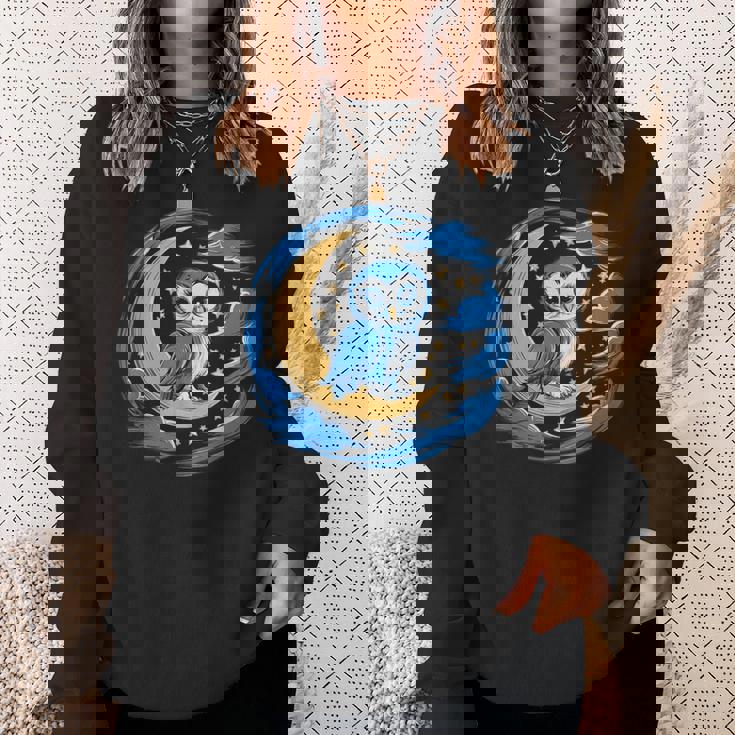 フクロウ 月 夜 星 スウェットシャツ 彼女への贈り物