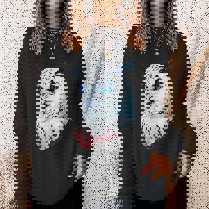 フクロウの傑作 雪フクロウ 鳥アート 動物 雪フクロウ スウェットシャツ 彼女への贈り物