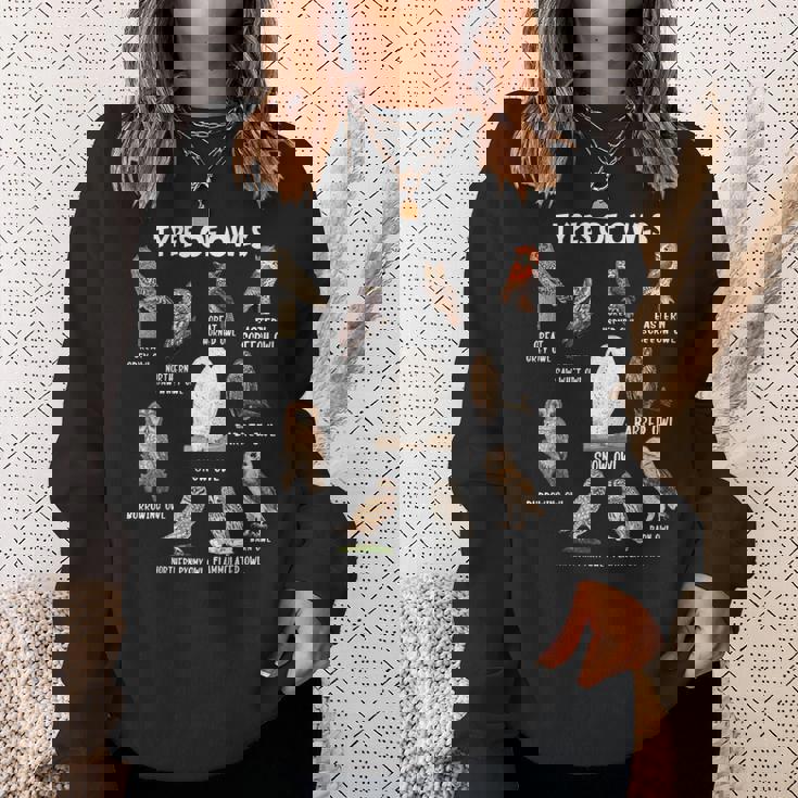 フクロウの種類 教育コレクション かわいいフクロウ愛好家 面白い スウェットシャツ 彼女への贈り物