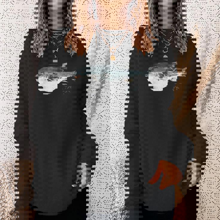 フグ 漁師デザイン 海洋愛好家向け スウェットシャツ 彼女への贈り物