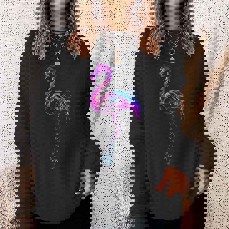 フラミンゴ好き カラフル クール スタイリッシュ スウェットシャツ 彼女への贈り物