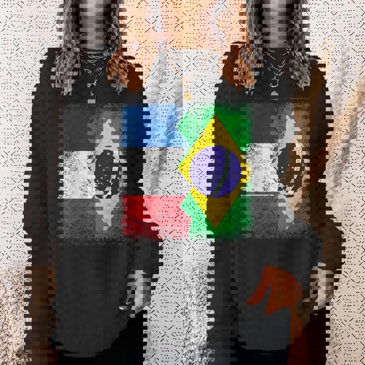 フランス ブラジルの旗 スウェットシャツ 彼女への贈り物