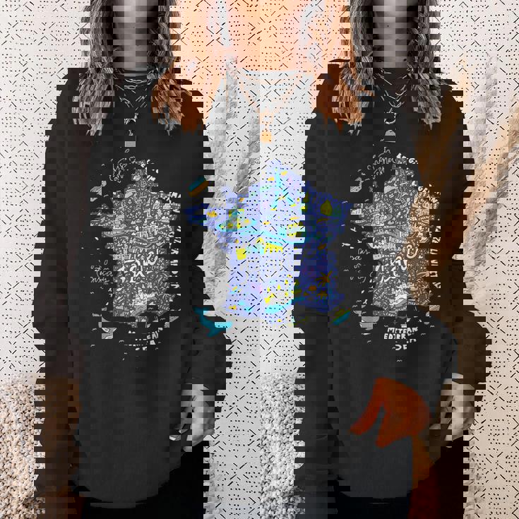 フランス 地図 ヨーロッパ パリ ツアー エッフェル フランス バケーション お土産 スウェットシャツ 彼女への贈り物