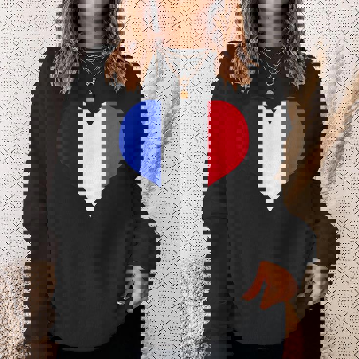 フランス国旗ラブハートフランス国旗 スウェットシャツ 彼女への贈り物