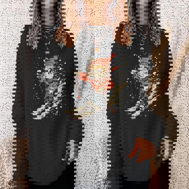 フリースタイルスキーヤー猫 フリースタイルスキー スウェットシャツ 彼女への贈り物