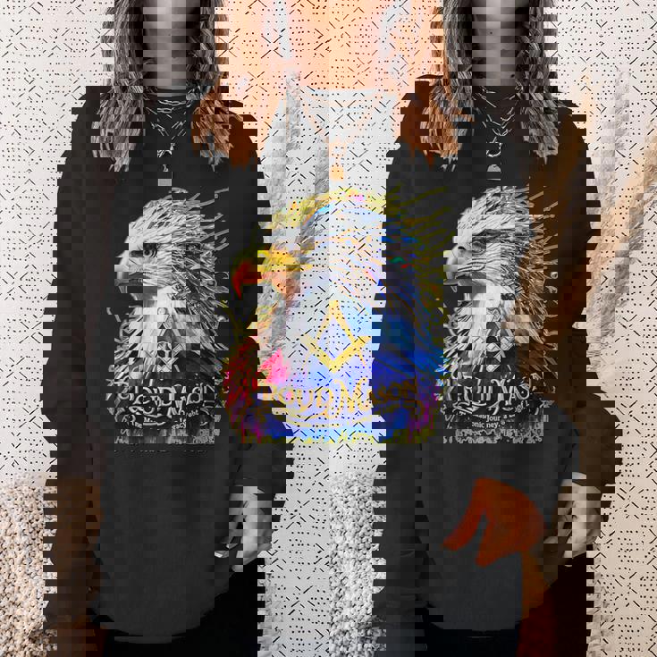 フリーメイソンs&C「マイティカラーイーグル」と書かれたフリーメイソンのシンボル。 スウェットシャツ 彼女への贈り物