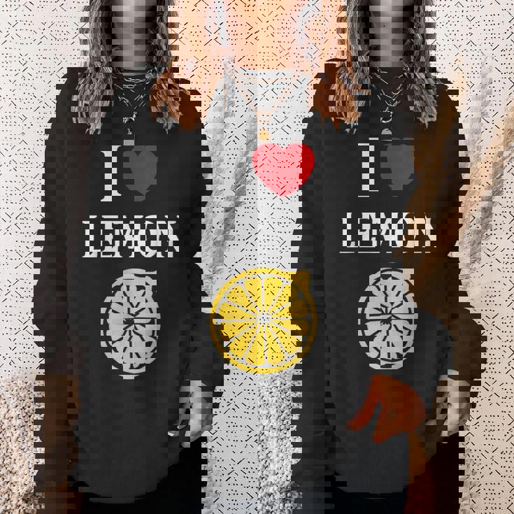 フルーツ レモン 面白いユーモア かわいい シンプル 小さなレモン I Love Lemon スウェットシャツ 彼女への贈り物