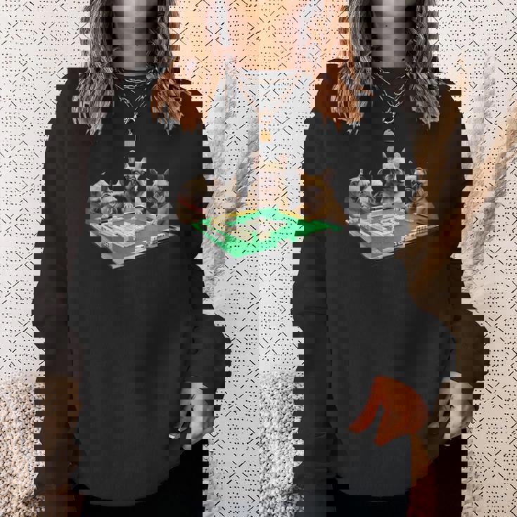 フレンチブルドッグ 犬 麻雀 面白いtシャツ メンズ おもしろ 面白い 服 おもしろグッズ ネタ 雀士 スウェットシャツ 彼女への贈り物