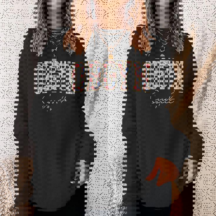 フローラルobgyn スクワッド 産科医 婦人科医 看護師 Ob Gyn スウェットシャツ 彼女への贈り物