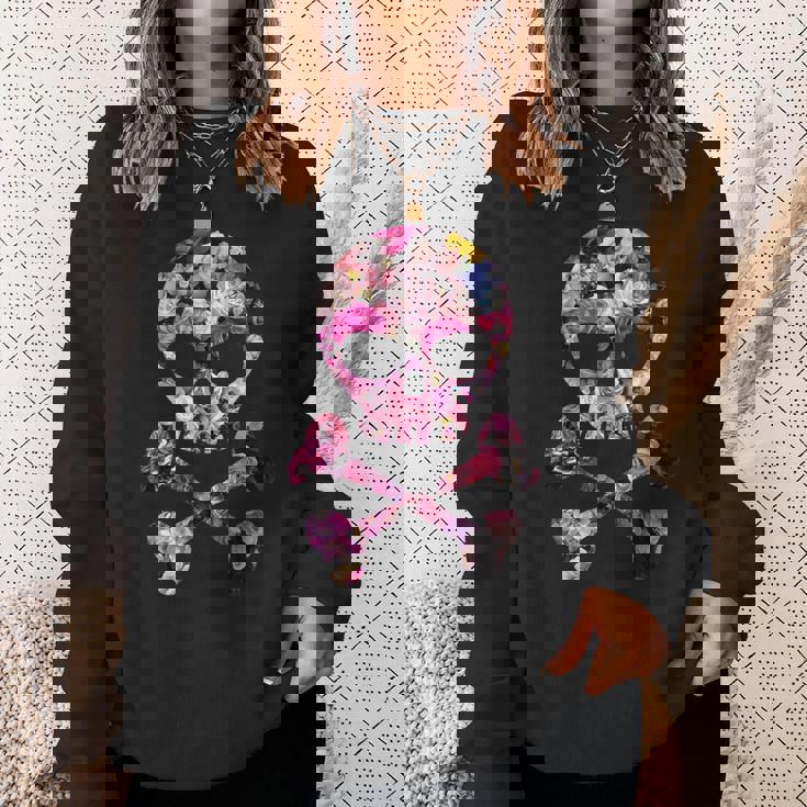 フローラルローズスカルフラワープリント スウェットシャツ 彼女への贈り物