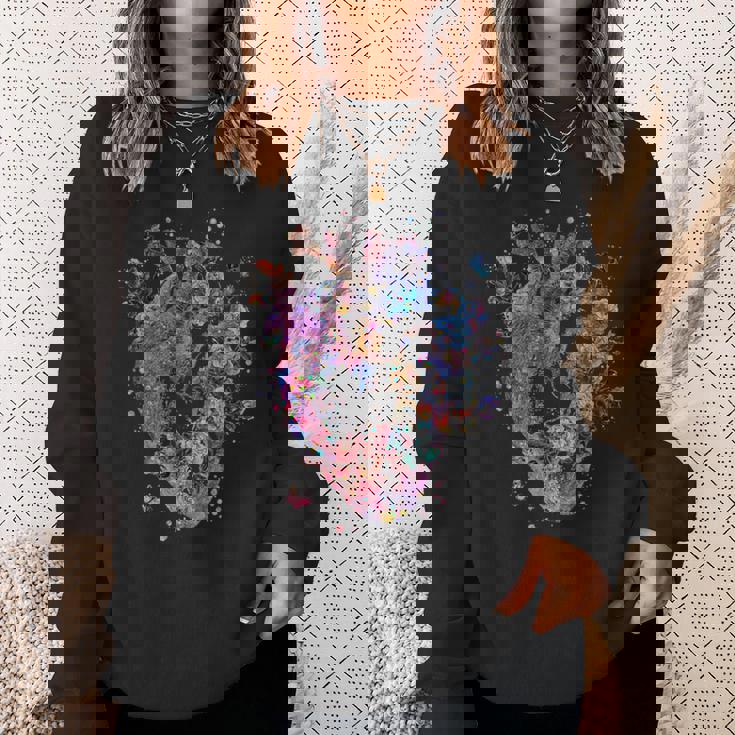 フローラル解剖学的人間の心臓グラフィック心臓専門医ギフト スウェットシャツ 彼女への贈り物