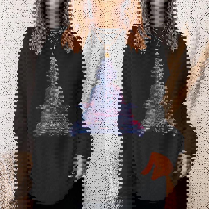 ブッダ Dj 瞑想 ダンス クラブ ハウス ターンテーブル Dj ブッダ スウェットシャツ 彼女への贈り物