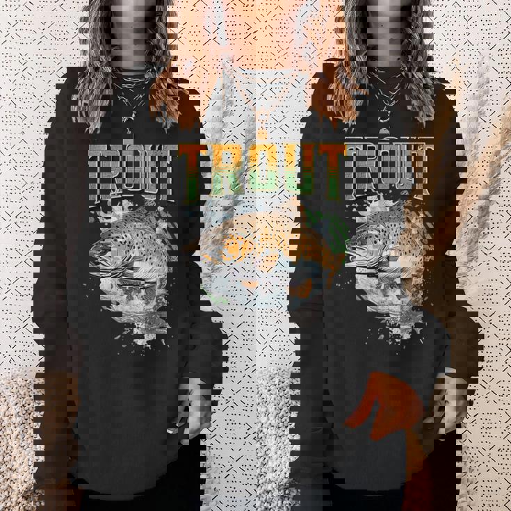 ブラウントラウト 釣り アウトドア 自然愛好家 淡水魚 スウェットシャツ 彼女への贈り物