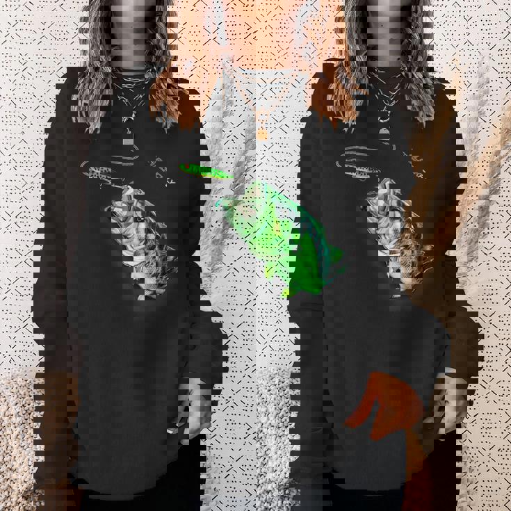 ブラックフライのトップウォータースプークを備えた新しいバスフィッシングシャツ スウェットシャツ 彼女への贈り物