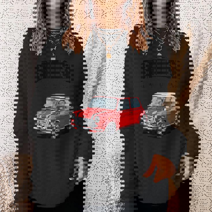 ブリティッシュクラシックカー レッド ミニスポーツカー スウェットシャツ 彼女への贈り物