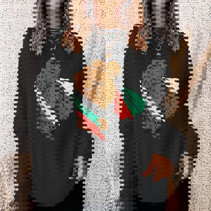 ブルガリア 国旗 パワーハンドフィスト ブルガリアルーツ ブルガリアプライド スウェットシャツ 彼女への贈り物