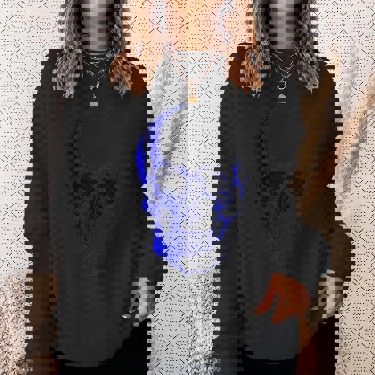 ブルー ドクロ スウェットシャツ 彼女への贈り物