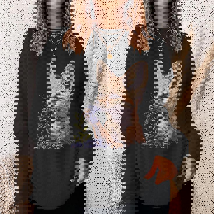 ブルーベリー フェネック キツネ ブルーベリー アニマルアート 野生動物 自然 スウェットシャツ 彼女への贈り物