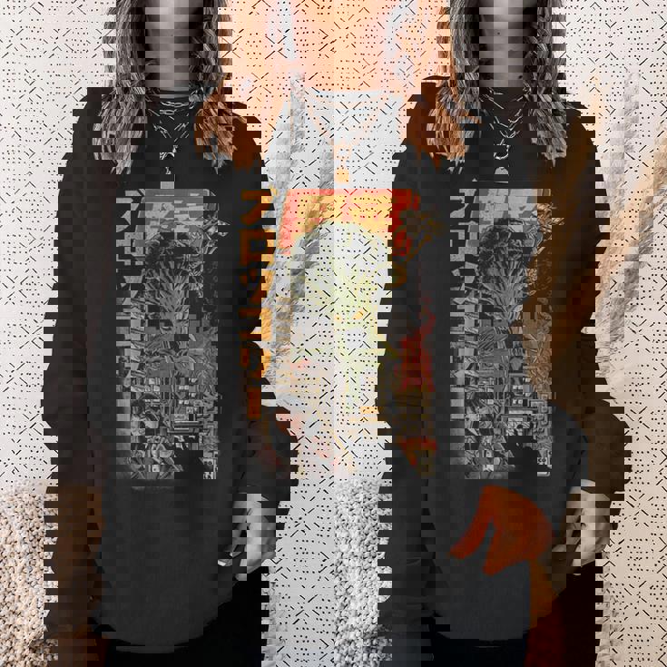 ブロッコジラ ブラックバージョン ブロッコリー スウェットシャツ 彼女への贈り物