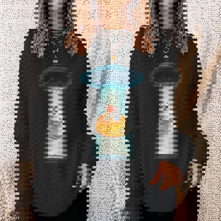 プリン Ufo 面白いtシャツ 食べ物 ダイエット 減量 メンズ おもしろ 面白い 服 オリジナル グッズ ネタ スウェットシャツ 彼女への贈り物