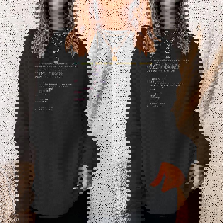 プログラミングシンタックス パイソンコード コンピューター ギーク コーディングギフト スウェットシャツ 彼女への贈り物