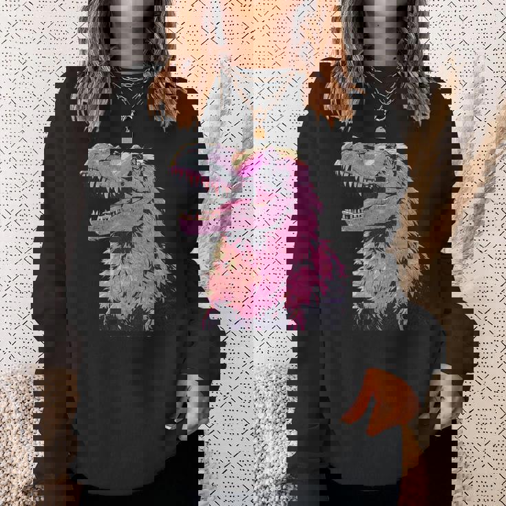 ヘアリー T-Rex パステルゴス ティラノサウルス 恐竜 サングラス スウェットシャツ 彼女への贈り物